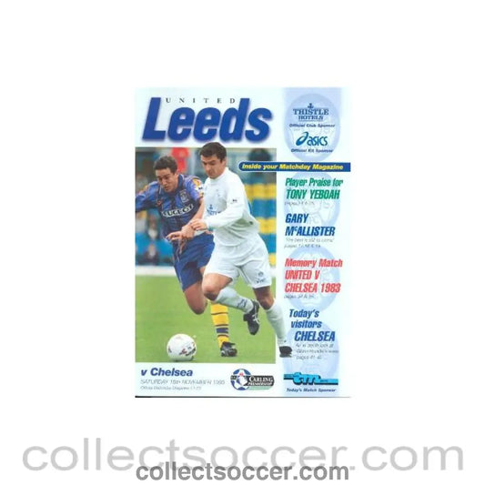 1995 - Leeds United vChelsea official programme 18/11/1995,