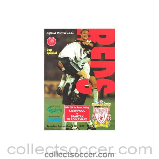 1995 - Liverpool v Spartak Vladikavkaz official programme 26/09/1995 UEFA Cup - Collect Soccer