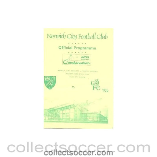 1995 - Norwich City Reserves vChelsea Reserves official programme 25/04/1995 - Collect Soccer