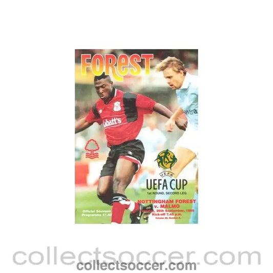 1995 - Nottingham Forest v Malmo official programme 26/09/1995 UEFA Cup - Collect Soccer