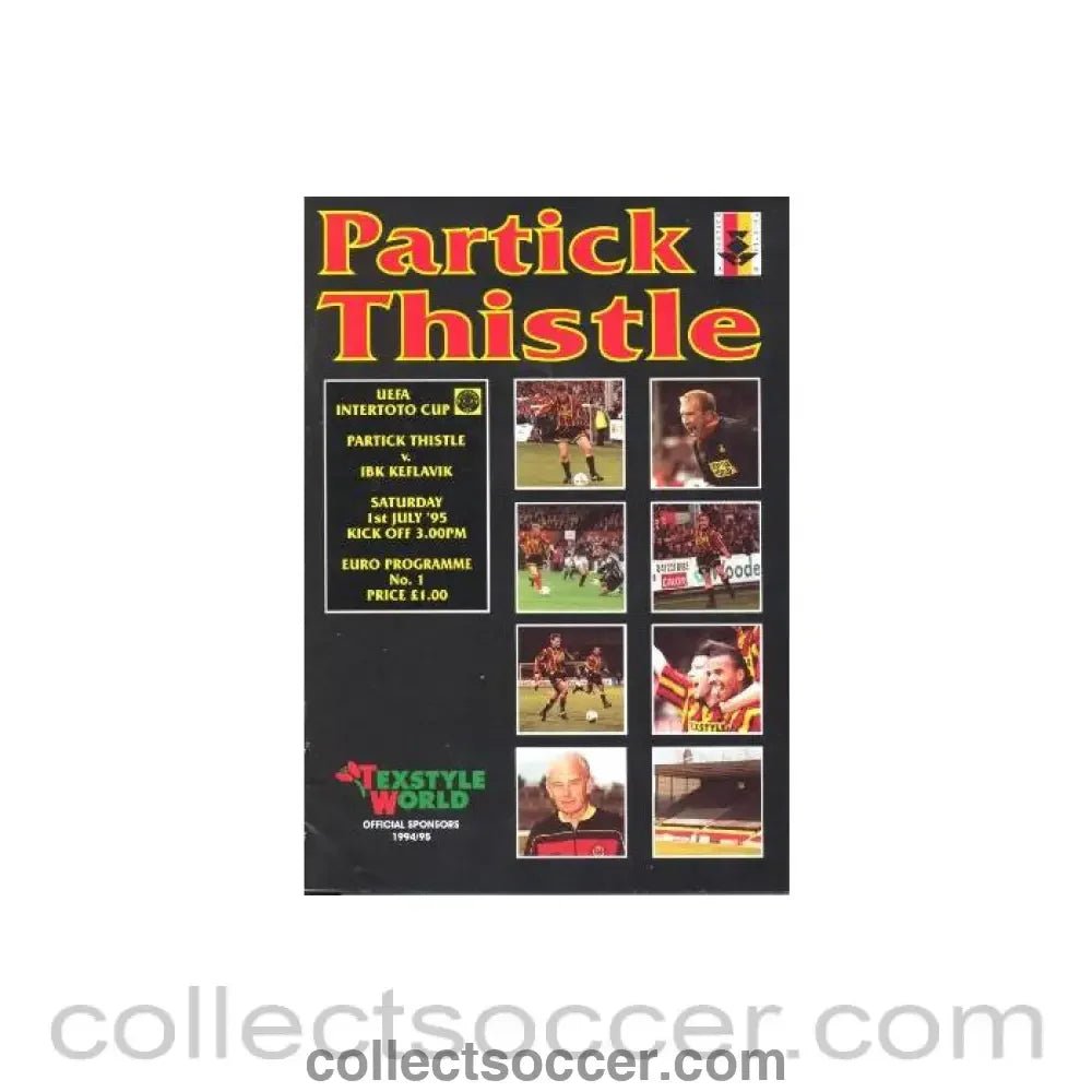 1995 - Partick Thistle v Keflavik official programme 01/07/1995 - Collect Soccer