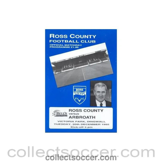 1995 - Ross County v Arbroath official programme 26/12/1995 Scottish League - Collect Soccer