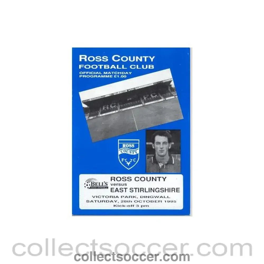 1995 - Ross County v East Stirlingshire official programme 28/10/1995 Scottish League - Collect Soccer