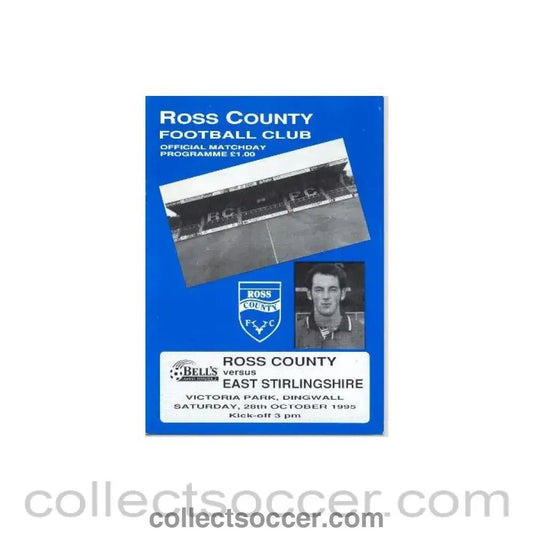 1995 - Ross County v East Stirlingshire official programme 28/10/1995 Scottish League - Collect Soccer