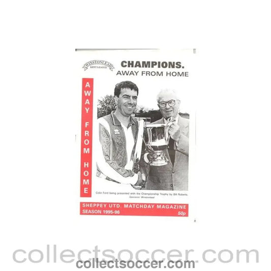 1995 - Sheppey United v Chatham Town official programme 1995 - 1996 Kent League - Collect Soccer