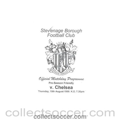 1995 - Stevenage Borough vChelsea official programme 10/08/1995 - Collect Soccer