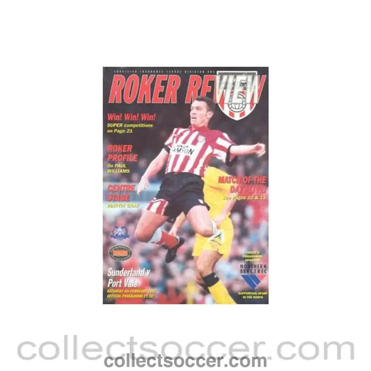 1995 - Sunderland v Port Vale official programme 04/02/1995 Football League - Collect Soccer