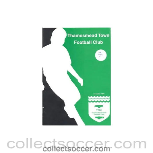 1995 - Thamesmead Town v Sheppey United official programme 17/04/1995 - Collect Soccer
