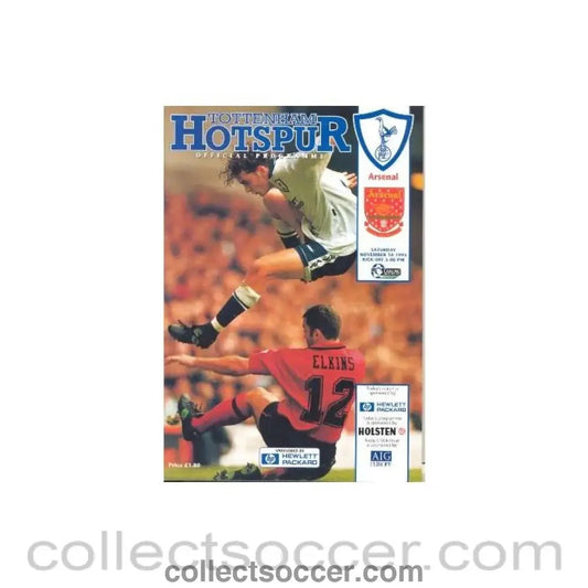 1995 - Tottenham Hotspur v Arsenal official programme 18/11/1995 Carling Premiership - Collect Soccer