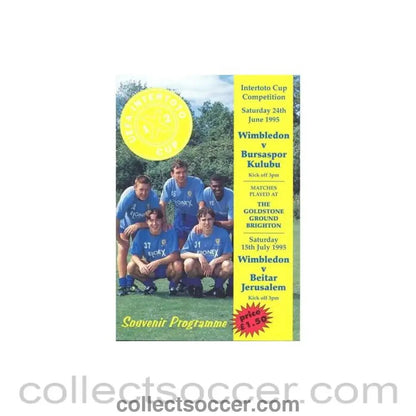 1995 - Wimbledon v Bursaspor Kulubu official programme 24/06/1995 Intertoto Cup - Collect Soccer