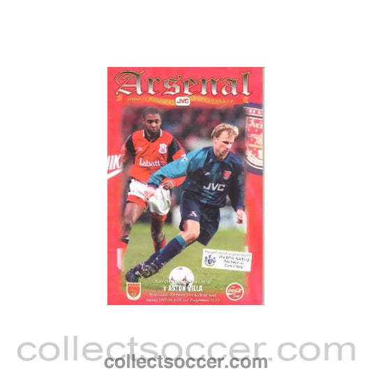 1996 - Arsenal v Aston Villa official programme 14/02/1996 Coca Cola Cup