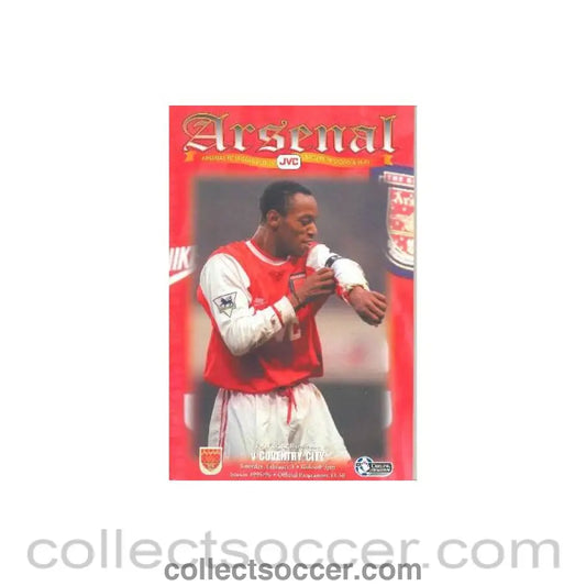 1996 - Arsenal v Coventry City official programme 03/02/1996 Carling Premiership