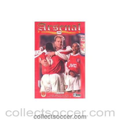 1996 - Arsenal v Everton official programme 20/01/1996 Carling Premiership - Collect Soccer
