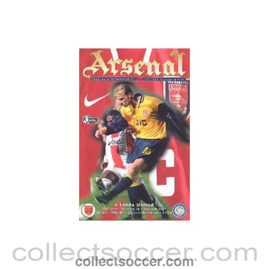 1996 - Arsenal v Leeds United official programme 26/10/1996
