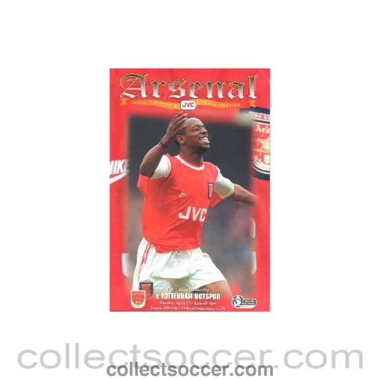 1996 - Arsenal v Tottenham Hotspur official programme 15/04/1996 Carling Ptemiership