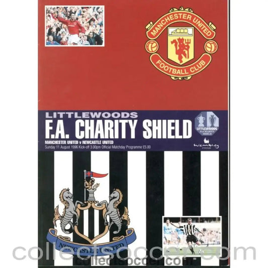 1996 Charity Shield Programme Manchester United v Newcastle United - Collect Soccer