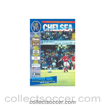 1996 - Chelsea v Coventry City official programme 24/08/1996 Carling Premiership