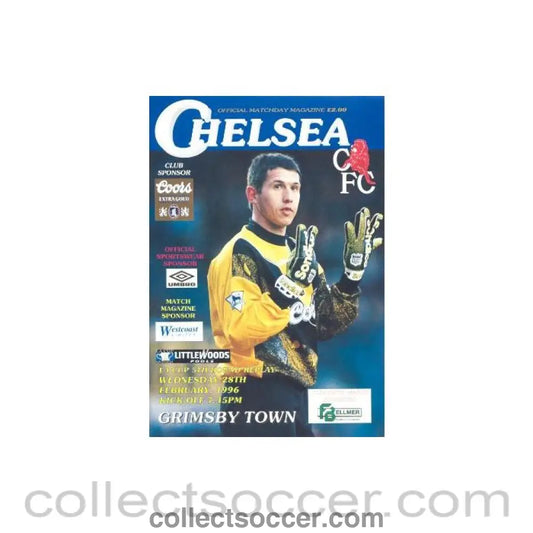 1996 - Chelsea v Grimsby Town official programme 28/02/1996