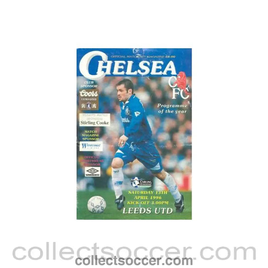 1996 - Chelsea v Leeds United official programme 13/04/1996