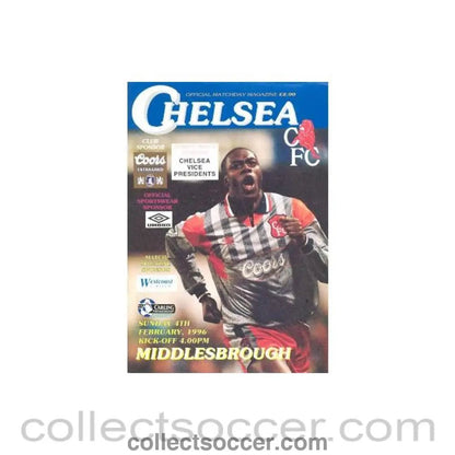 1996 - Chelsea v Middlesbrough official programme 04/02/1996 - Collect Soccer
