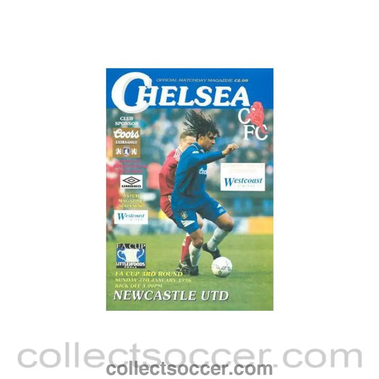 1996 - Chelsea v Newcastle United official programme 07/01/1996