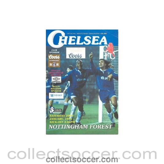 1996 - Chelsea v Nottingham Forest official programme 20/01/1996