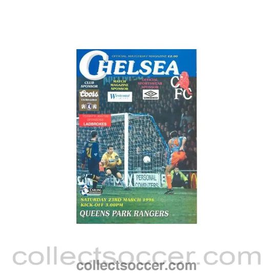 1996 - Chelsea v Queen’s Park Rangers official programme 23/03/1996