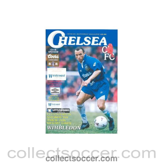 1996 - Chelsea v Wimbledon official programme 09/03/1996
