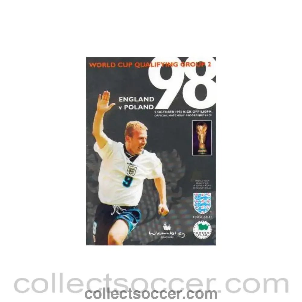 1996 England V Poland Programme 09/10/1996 - Collect Soccer