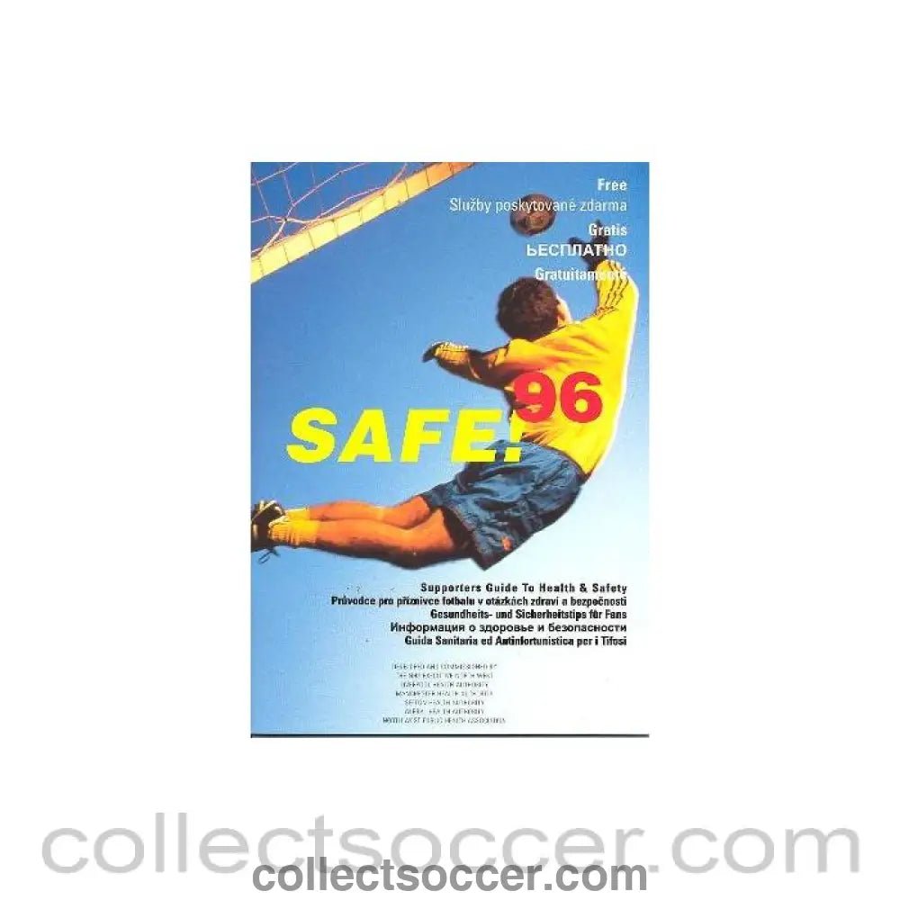 1996 - Euro 1996 in England - Supporters Guide To Health & Safety - Collect Soccer