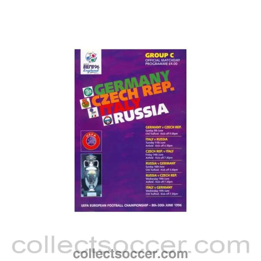 1996 European Championship Group C Official Programme - Collect Soccer