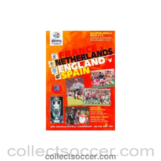 1996 European Championship Quarter Final Groups A and B Official Programme