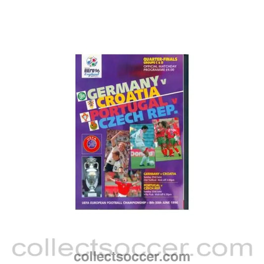1996 European Championship Quarter Final Groups C and D Official Programme - Collect Soccer