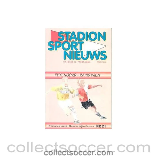 1996 Feyenoord v Rapid Vienna official programme 04/04/1996 European Cup