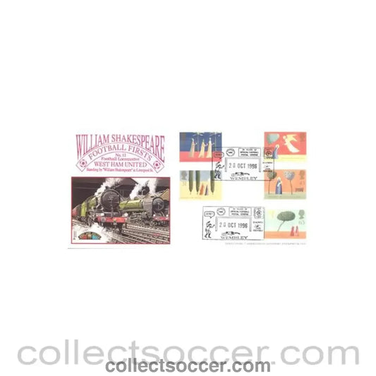1996 - Football Locomotive West Ham United standing by William Shakespeare at Liverpool Street First Day Cover of