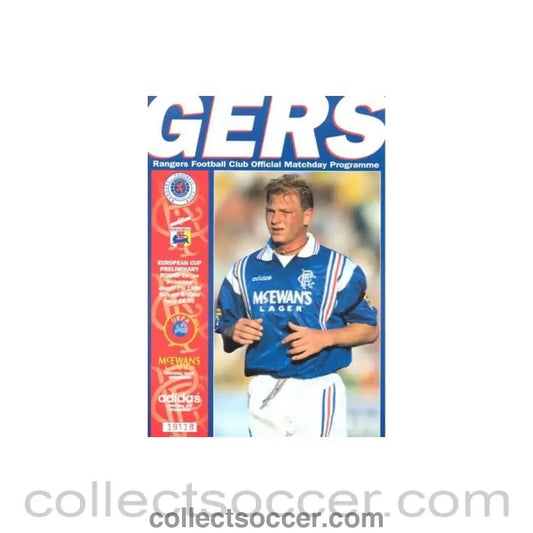 1996 - Glasgow Rangers v Alania Vladikavkaz official programme 07/08/1996 European Cup - Collect Soccer