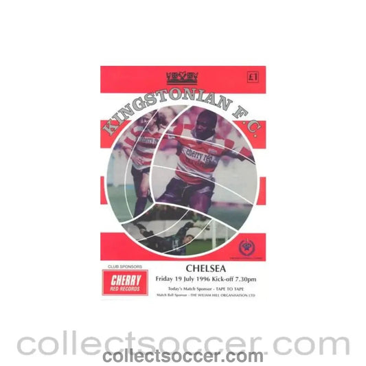 1996 - Kingstonian v Chelsea official programme 19/07/1996 Friendly - Collect Soccer
