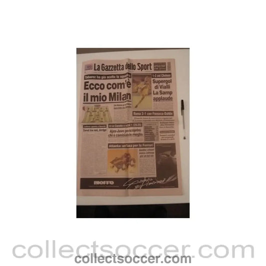 1996 - La Gazzetta dello Sport - Italian newspaper of 09/08/1996 covering Milan v Chelsea