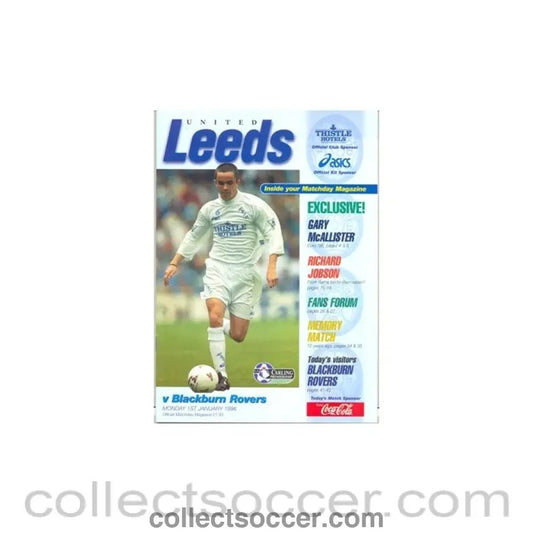 1996 - Leeds United v Blackburn Rovers official programme 01/01/1996 - Collect Soccer