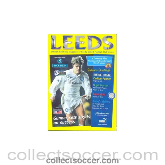 1996 - Leeds United v Coventry City officia programme 26/12/1996 - Collect Soccer