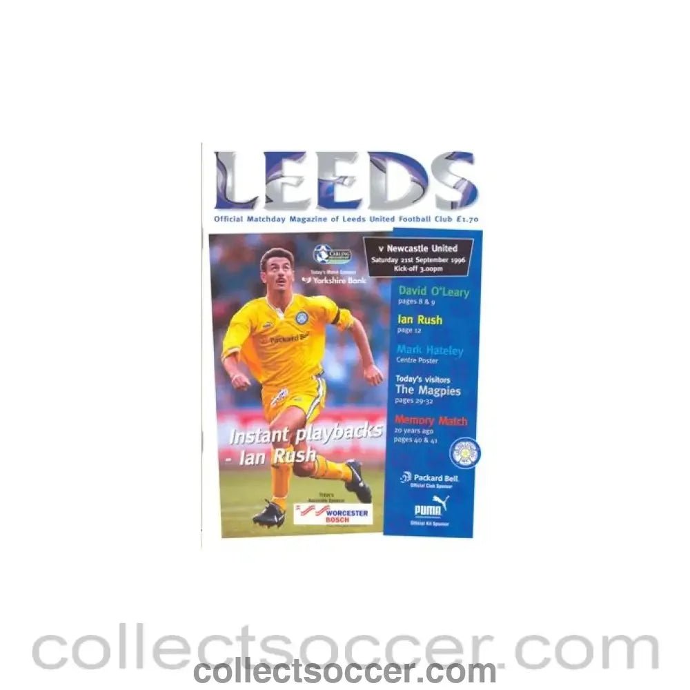 1996 - Leeds United v Newcastle United official programme 21/09/1996 - Collect Soccer