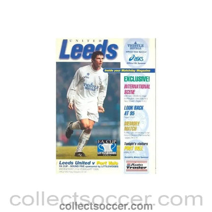 1996 - Leeds United v Port Vale official programme 21/02/1996 F.A. Cup - Collect Soccer