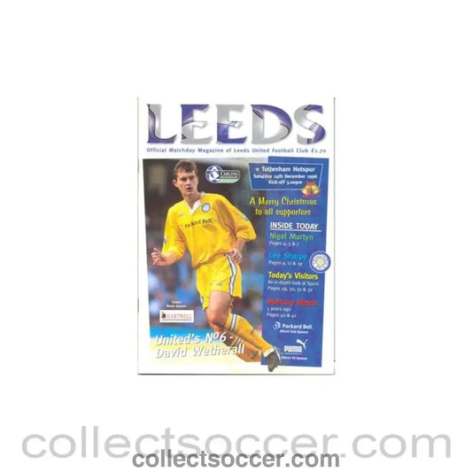 1996 - Leeds United v Tottenham Hotspur official programme 14/12/1996 - Collect Soccer