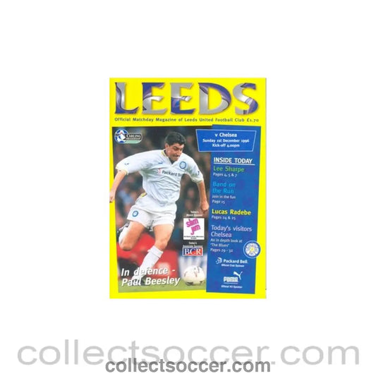 1996 - Leeds United vChelsea official programme 01/12/1996 Carling Premiership - Collect Soccer