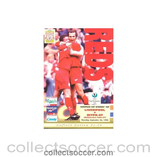 1996 - Liverpool v Mypa - 47 European Cup Winners Cup official programme 26/09/1996 - Collect Soccer
