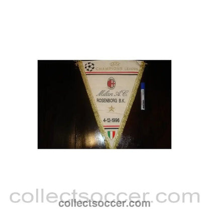 1996 - Milan v Rosenborg 04/12/1996 Champions League Pennant - Collect Soccer