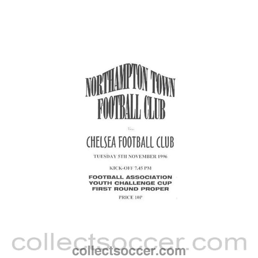 1996 - Northampton Town vChelsea official programme 05/11/1996