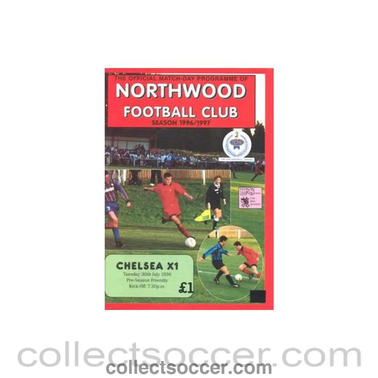 1996 - Northwood vChelsea XI official programme 30/07/1996 Pre - Season Friendly Match - Collect Soccer