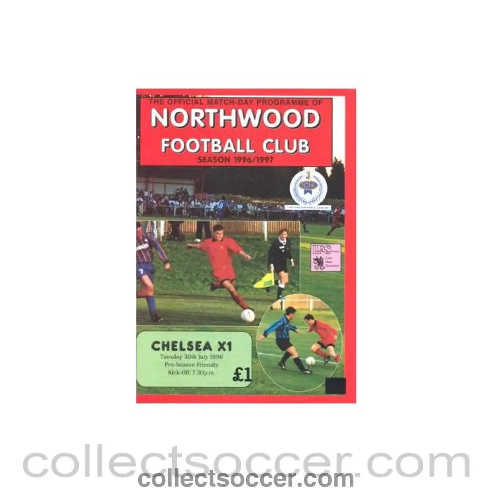 1996 - Northwood vChelsea XI official programme 30/07/1996 Pre-Season Friendly Match - Collect Soccer