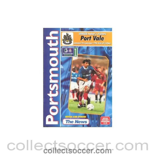 1996 - Portsmouth v Port Vale official programme 07/09/1996 League - Collect Soccer